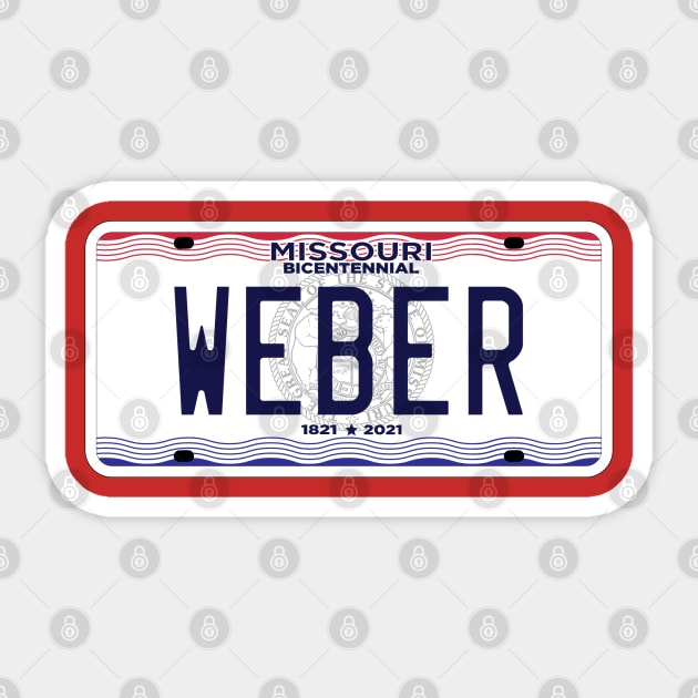 Missouri Weber Grill vanity License plate Sticker by zavod44